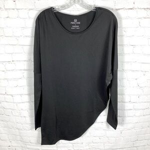 NWT Mira Rae Athleisure Long Sleeve Top Black Women’s Size Large‎ High Side Rise